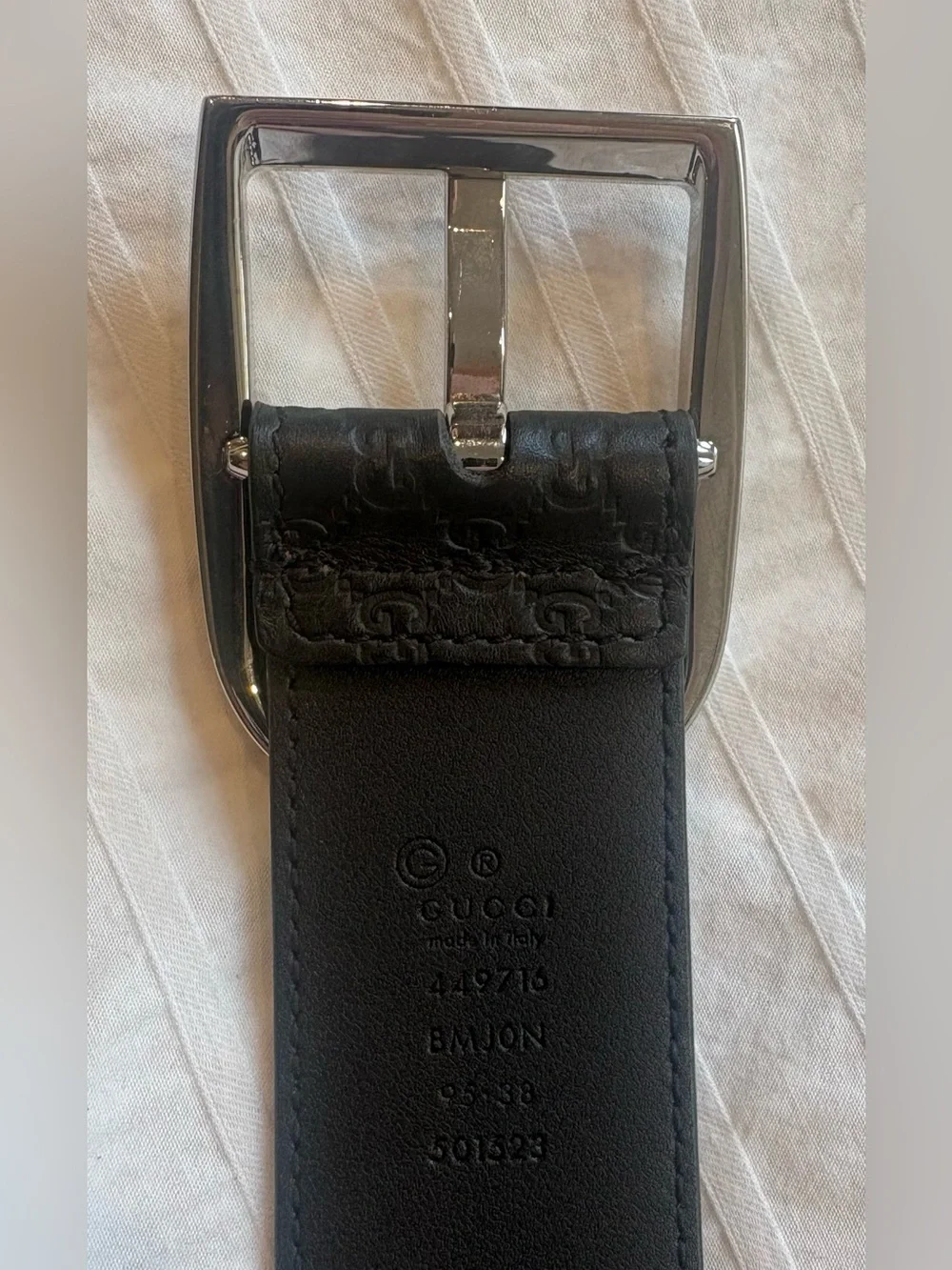 Gucci Microguccissima Soft Acero GG Leather Belt-Authentic w tags & bag